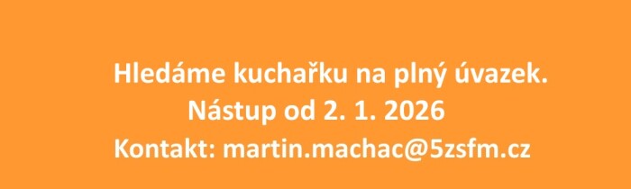 HLEDÁME KUCHAŘKU 02.01.2026